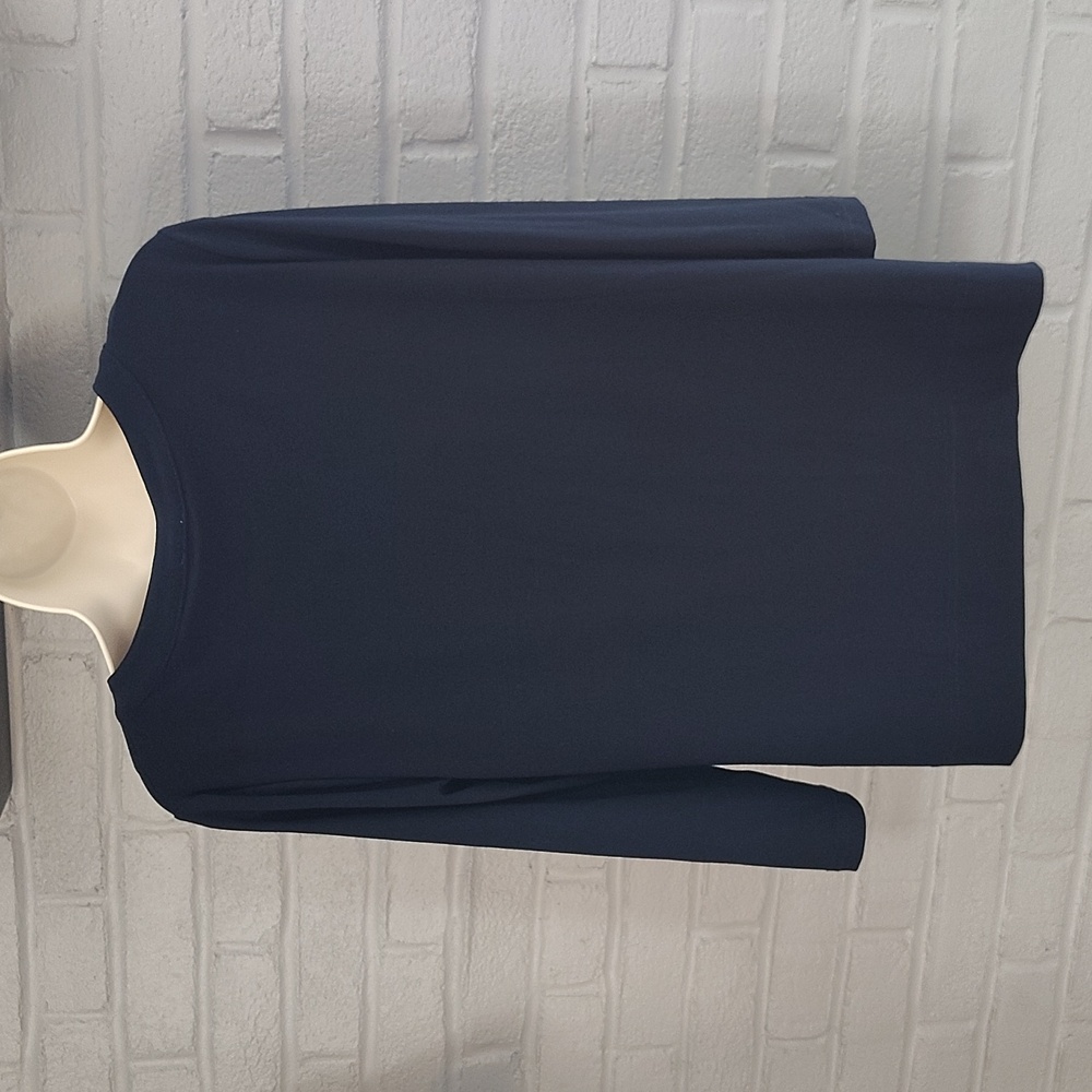 🫐 Anne Klein Navy Blue Career Shirt With 3/4 Sleeves. Size M - Picture 9 of 10